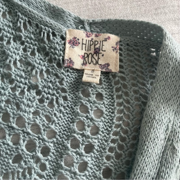 Teal Longline Crochet Cardigan - Picture 6 of 9